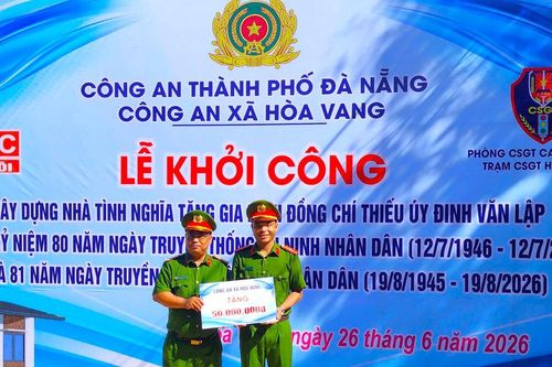 Khởi công xây dựng nhà tình nghĩa cho cán bộ Công an xã Hòa Vang