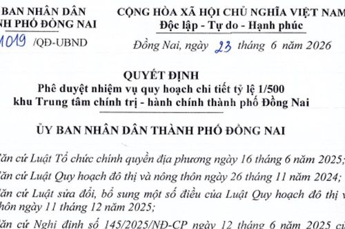 Quy hoạch Trung tâm hành chính mới TP. Đồng Nai 102ha bên sông Đồng Nai