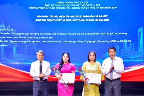 Trao giải Cuộc thi viết về điển hình tiên tiến, người tốt, việc tốt thành phố Hà Nội năm 2026