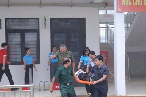 Diễn tập nâng cao năng lực ứng phó thiên tai tại xã Thiên Lộc