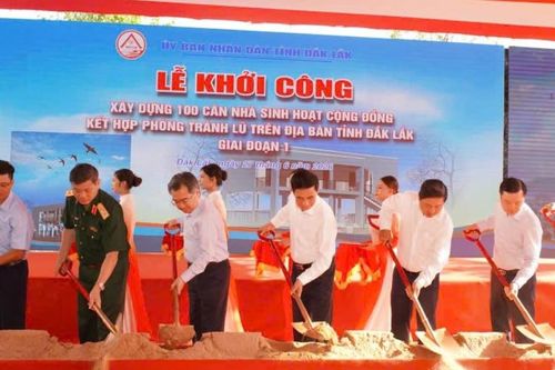 Đắk Lắk khởi công 100 căn nhà cộng đồng kết hợp tránh lũ