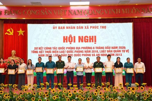 Xã Phúc Thọ sơ kết công tác quân sự, quốc phòng năm 2026