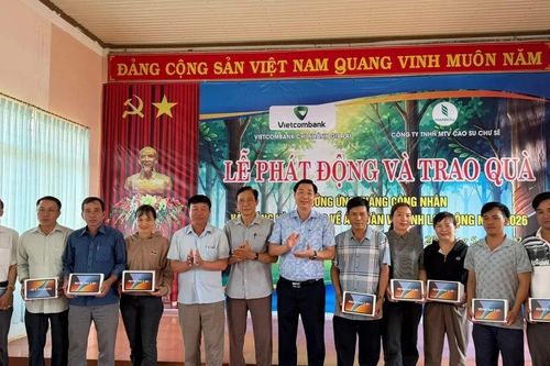 Trang bị máy tính bảng cho công nhân giao nhận mủ Công ty Cao su Chư Sê