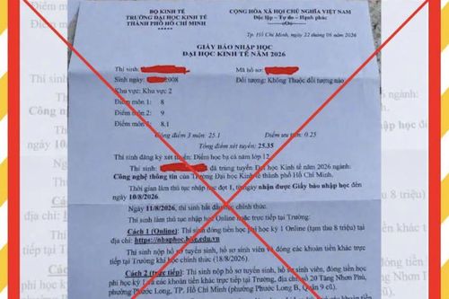Đại học cảnh báo giấy báo nhập học giả mạo kèm yêu cầu chuyển khoản học phí