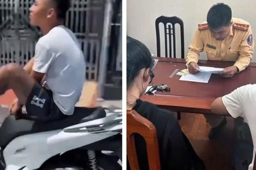 Tịch thu xe SH của thanh niên 17 tuổi thể hiện lái xe bằng chân