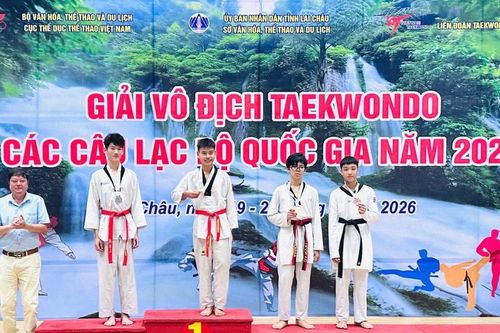 Lào Cai giành 14 huy chương tại Giải Vô địch Taekwondo các câu lạc bộ quốc gia năm 2026