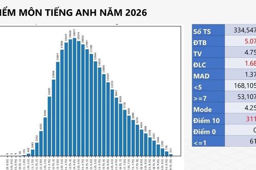 Hơn một nửa thí sinh có điểm dưới trung bình môn Tiếng Anh, số lượng điểm 10 tăng mạnh