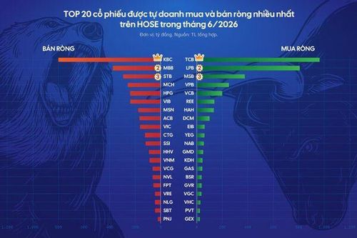 Tự doanh bán ròng hơn 3.400 tỷ đồng trên HOSE, gần 80% áp lực dồn vào STB và HPG