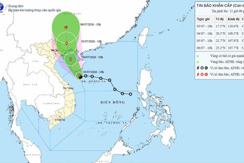 Câp nhật diễn biến cơn bão số 1