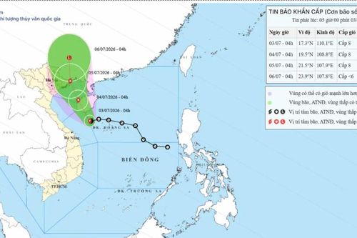 Áp thấp nhiệt đới mạnh lên thành bão số 1, hướng vào vùng biển Quảng Ninh - Hải Phòng