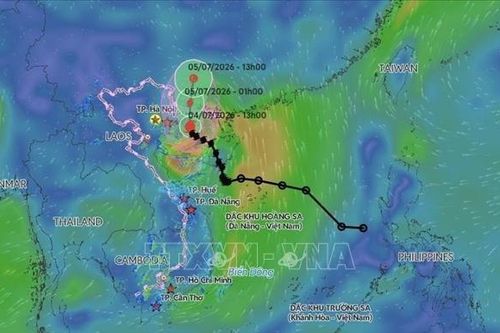 Bão số 1 tiếp tục đổi hướng về khu vực phía Nam tỉnh Quảng Tây (Trung Quốc)