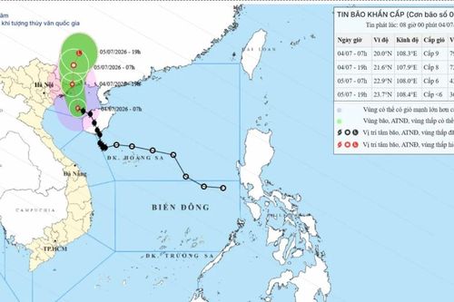 Bão số 1 cách Móng Cái (Quảng Ninh) khoảng 170 km, di chuyển 15-20 km/h