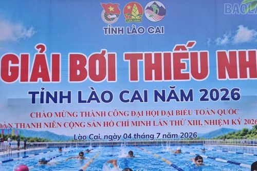 Sôi nổi Giải Bơi Thiếu nhi tỉnh Lào Cai năm 2026