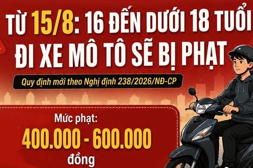 Quy định mới về xử phạt người từ đủ 16 tuổi đến dưới 18 tuổi điều khiển xe mô tô