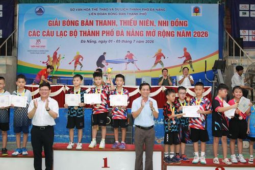 Trao giải bóng bàn thanh thiếu niên, nhi đồng các câu lạc bộ thành phố Đà Nẵng mở rộng