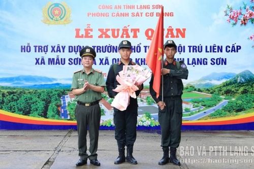 Xuất quân hỗ trợ xây dựng 2 Trường Phổ thông nội trú liên cấp tại xã Mẫu Sơn và xã Quốc Khánh