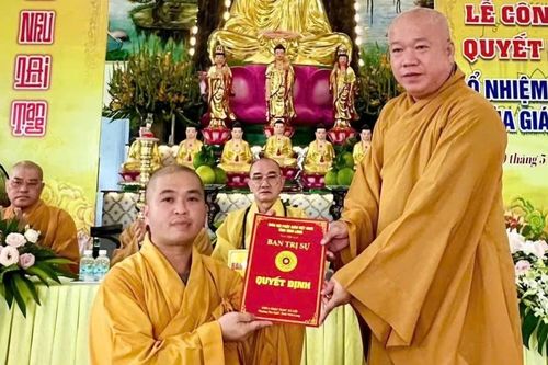 Vĩnh Long: Công bố quyết định bổ nhiệm trụ trì chùa Giác Tánh (xã Tân Quới)