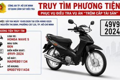 Cơ quan CSĐT Công an TPHCM truy tìm xe máy liên quan vụ trộm cắp tài sản
