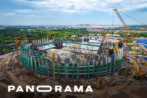 Sân vận động lớn thứ hai Việt Nam trước ngày lắp mái vòm 8.600 tấn