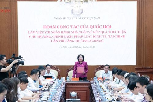 Phó Chủ tịch Quốc hội Nguyễn Thị Hồng và Ủy ban Kinh tế và Tài chính làm việc với Ngân hàng Nhà nước Việt Nam