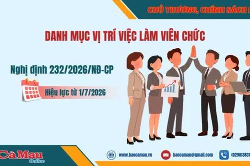 Danh mục vị trí việc làm viên chức áp dụng từ 1/7/2026