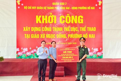 Bộ Chỉ huy Quân sự thành phố Đồng Nai khởi công xây dựng công trình thể dục, thể thao cho đồng bào tôn giáo