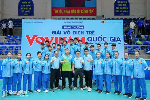 Đội tuyển Vovinam trẻ Đồng Nai xếp hạng 5 toàn đoàn tại Giải vô địch trẻ Vovinam quốc gia năm 2026