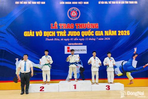 Đồng Nai xếp hạng ba toàn đoàn lứa tuổi 10-15 tại Giải vô địch trẻ Judo quốc gia năm 2026