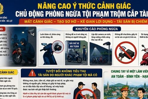 Lâm Đồng: Nâng cao ý thức người dân trong phòng ngừa trộm cắp tài sản