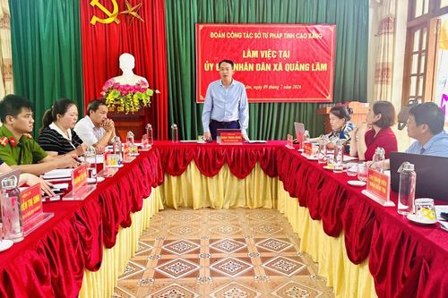 Sở Tư pháp kiểm tra công tác tư pháp tại xã Quảng Lâm