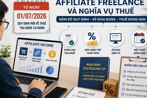 Thu nhập affiliate freelance trên nền tảng số và nghĩa vụ thuế theo quy định 2026