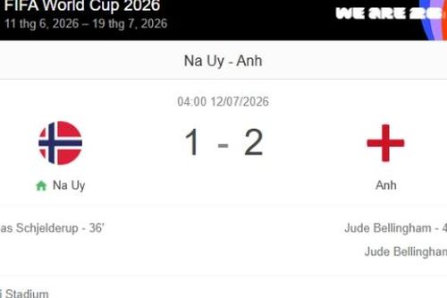 Bellingham lập cú đúp, đội tuyển Anh ngược dòng thắng Na Uy tiến vào bán kết World Cup 2026