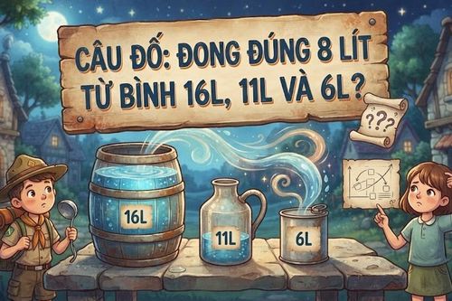 Làm sao đong đúng 8 lít từ bình 16 lít, 11 lít và 6 lít?