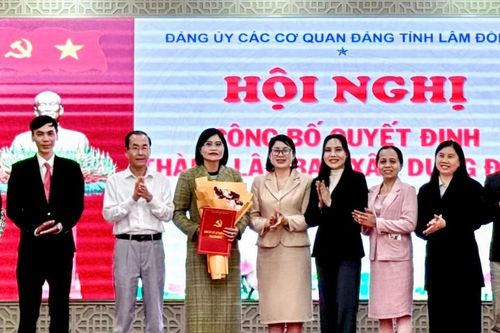 Đảng ủy Các cơ quan Đảng tỉnh công bố quyết định thành lập Ban Xây dựng Đảng