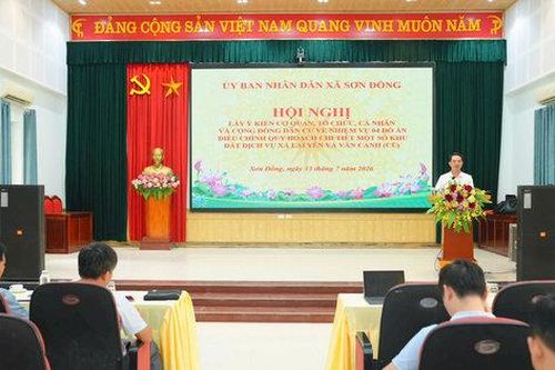 Xã Sơn Đồng lấy ý kiến điều chỉnh quy hoạch 4 khu đất dịch vụ