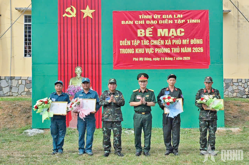 Gia Lai: Nâng cao khả năng tác chiến của xã Phù Mỹ Đông trong khu vực phòng thủ