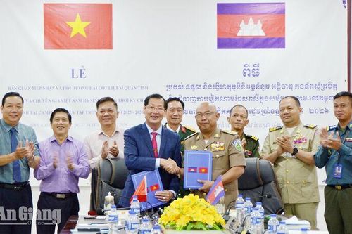 An Giang tiếp nhận 81 hài cốt liệt sĩ quy tập tại tỉnh Kampong Speu