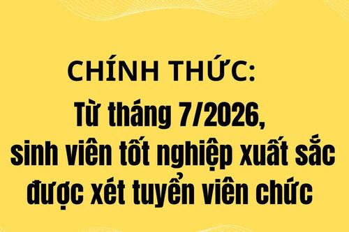 CHÍNH THỨC: Từ tháng 7/2026, sinh viên tốt nghiệp xuất sắc được xét tuyển viên chức