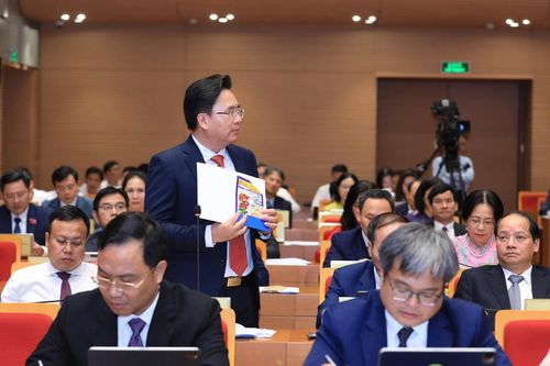 Đại biểu mang vỏ thuốc bảo vệ thực vật đến hội trường chất vấn rau phun thuốc