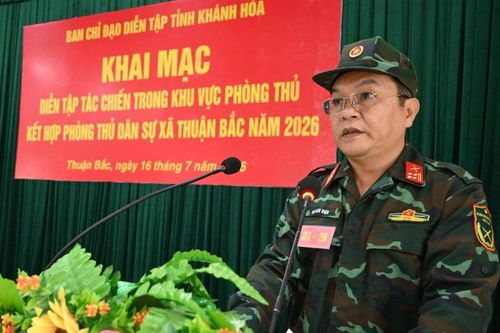 Khai mạc diễn tập tác chiến trong khu vực phòng thủ kết hợp phòng thủ dân sự xã Thuận Bắc năm 2026