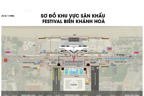 Không gian sân khấu Festival Biển Khánh Hòa 2026 có sức chứa hơn 10.100 người