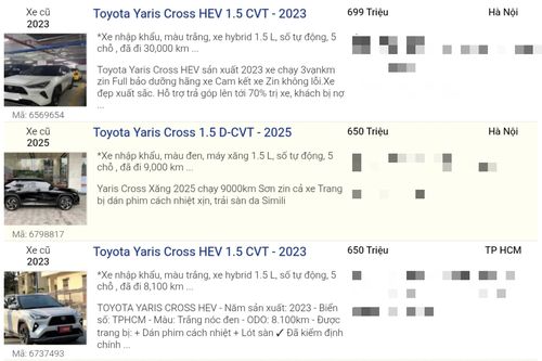 Dù đã ra mắt 3 năm, Toyota Yaris Cross HEV vẫn hiếm có khó tìm trên chợ mạng