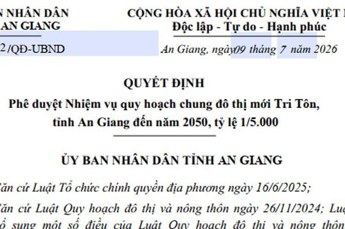 Quy hoạch đô thị mới Tri Tôn tỉnh An Giang: Trung tâm du lịch văn hóa vùng Bảy Núi
