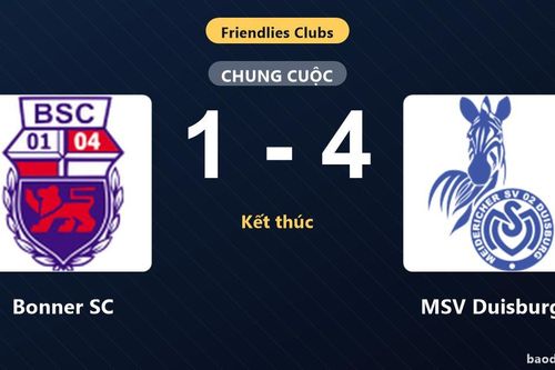 MSV Duisburg thắng đậm, Bonner SC nhận thất bại ở trận giao hữu