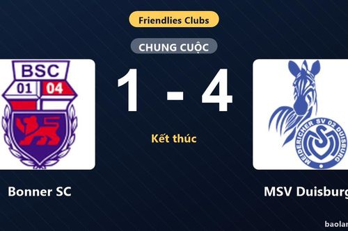 MSV Duisburg thắng đậm, Bonner SC nhận trái đắng ở trận giao hữu