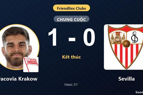 Cracovia Krakow hạ Sevilla, khép lại trận giao hữu với chiến thắng tối thiểu