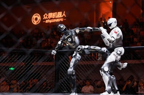 Robot hình người so găng rực lửa trên võ đài MMA