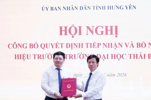 Tiếp nhận và bổ nhiệm PGS.TS Phạm Quốc Thành làm Hiệu trưởng Trường ĐH Thái Bình