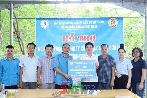 Hỗ trợ Công ty Cổ phần Cao su Sơn La khắc phục hậu quả mưa lũ