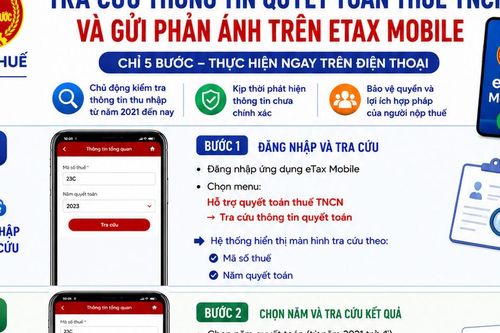 Hướng dẫn tra cứu thông tin quyết toán thuế thu nhập cá nhân và gửi phản ánh trên eTax Mobile